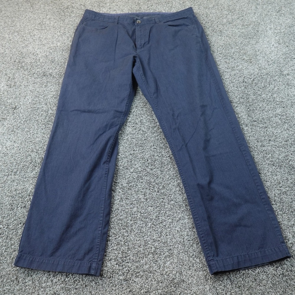 Calvin Klein Pants Mens 38X30 Blue Chino Trouser Straight Leg Flat Front Casual